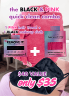 Reusable Makeup Cloth + Quick Dry Hair Towel Combo Set | Pink & Black - Remove It - Cloud Nine Pajamas