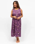Rhea Mauve Mix Lace - Detail Floral Print Long Nightdress | Nora Rose by Cyberjammies - Cyberjammies - Cloud Nine Pajamas