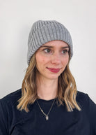 grey unisex ribbed knit winter toque beanie hat by Gertex