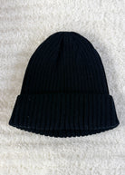 black unisex ribbed knit winter toque beanie hat by Gertex