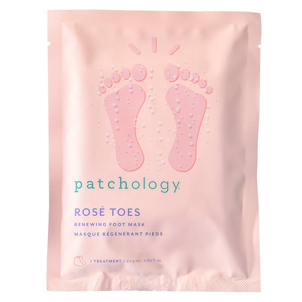 Patchology Rosé Toes renewing foot heel mask rose gold booties