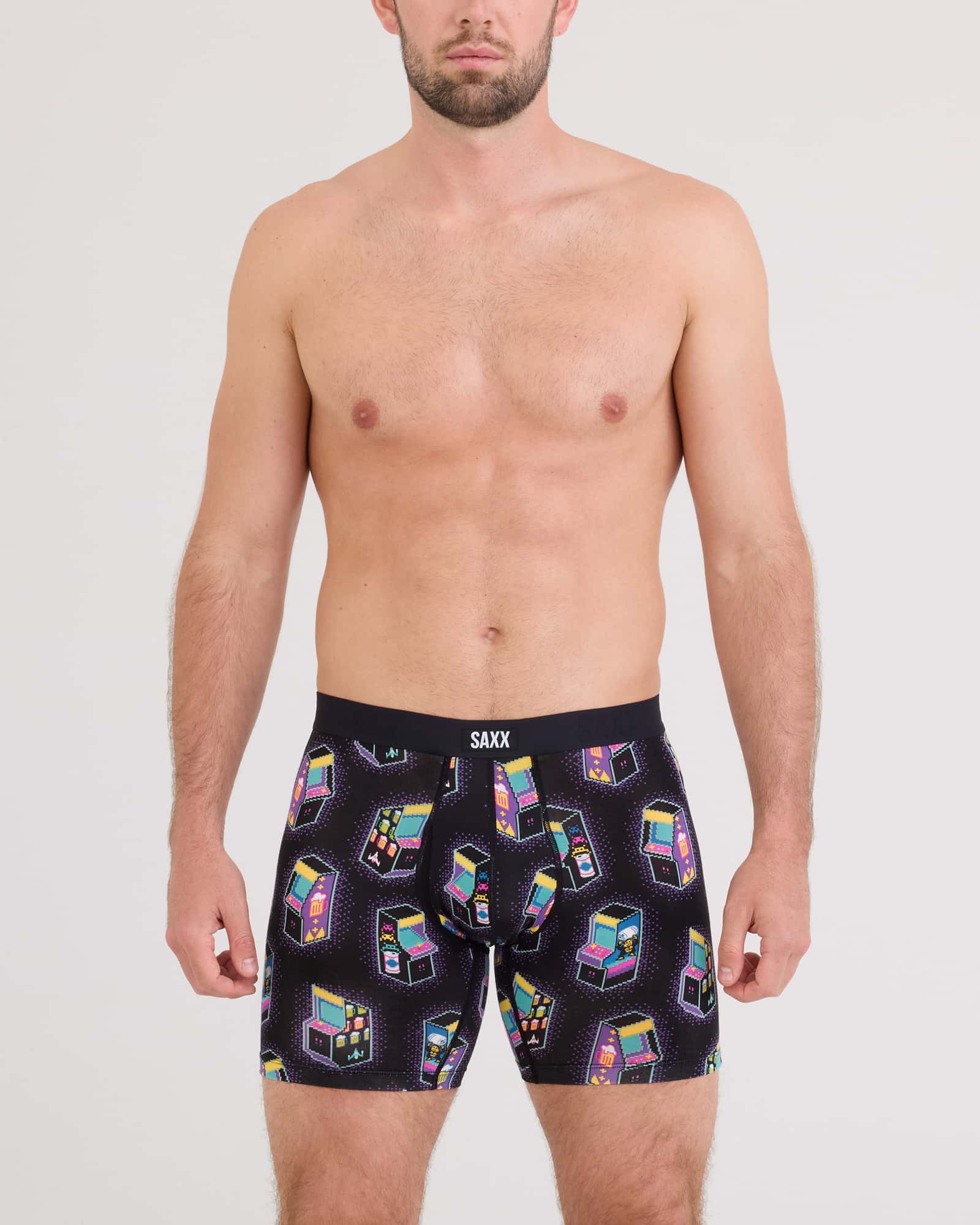 Beercarde BCB Vibe Xtra Soft Comfort Boxer Brief by SAXX on male model with white background