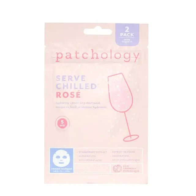 Serve Chilled Rosé Hydrating Sheet Mask | Patchology (2 Pack) - Patchology - Cloud Nine Pajamas