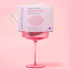 Served Chilled Rosé Lips Gels in a pink cup, offering hydrating lip treatment with strawberry aroma.