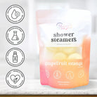 Shower Steamer 2pk Grapefruit Orange aromatherapy steamers in a colorful packaging for a relaxing shower experience.