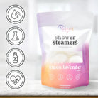 Shower Steamer 2pk Lemon Lavender in packaging with essential oils for a soothing shower experience.