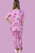 Georgia Rylan Sips & Snooze Tee & Jogger Bamboo Lounge Set showing back view on model
