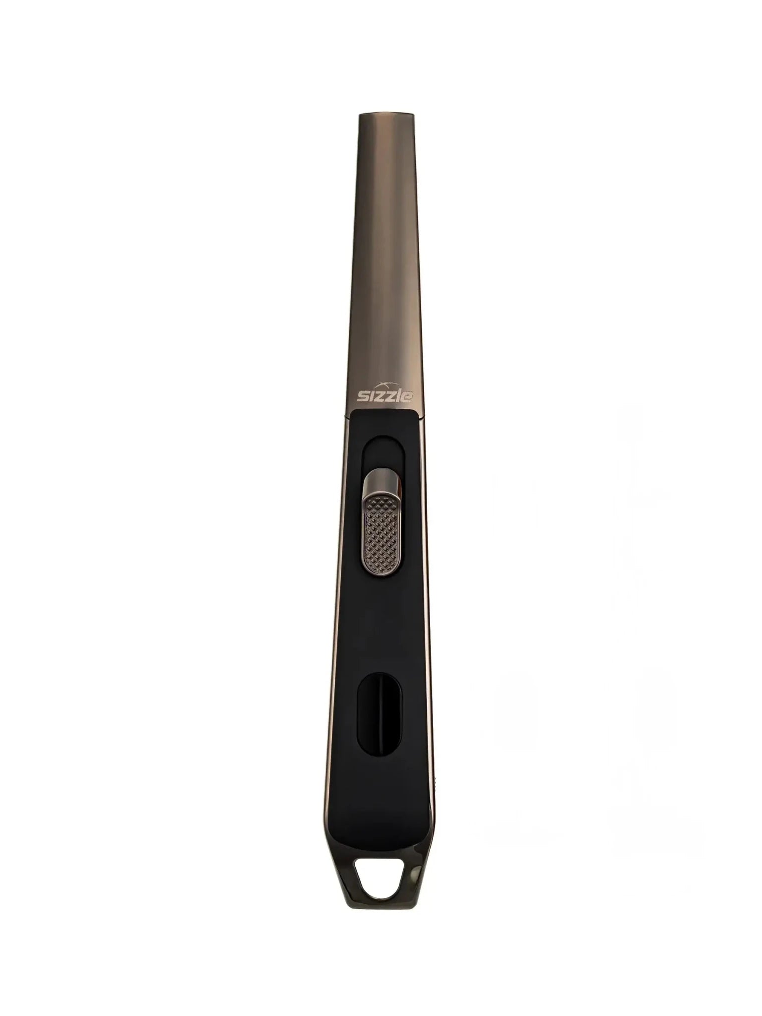 black rechargeable butane free plasma arc lighter by SIZZLE Sizzle LUX USB Rechargeable Plasma Arc Lighter | Black, Walnut or Oak Wood Grain
