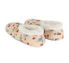 Snoozies Plush COZY Slipper Socks floral corduroy cream