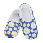 Snoozies Skinnies Lightweight Slipper Socks in Bright Daisy Blue Print - Non-skid Soles