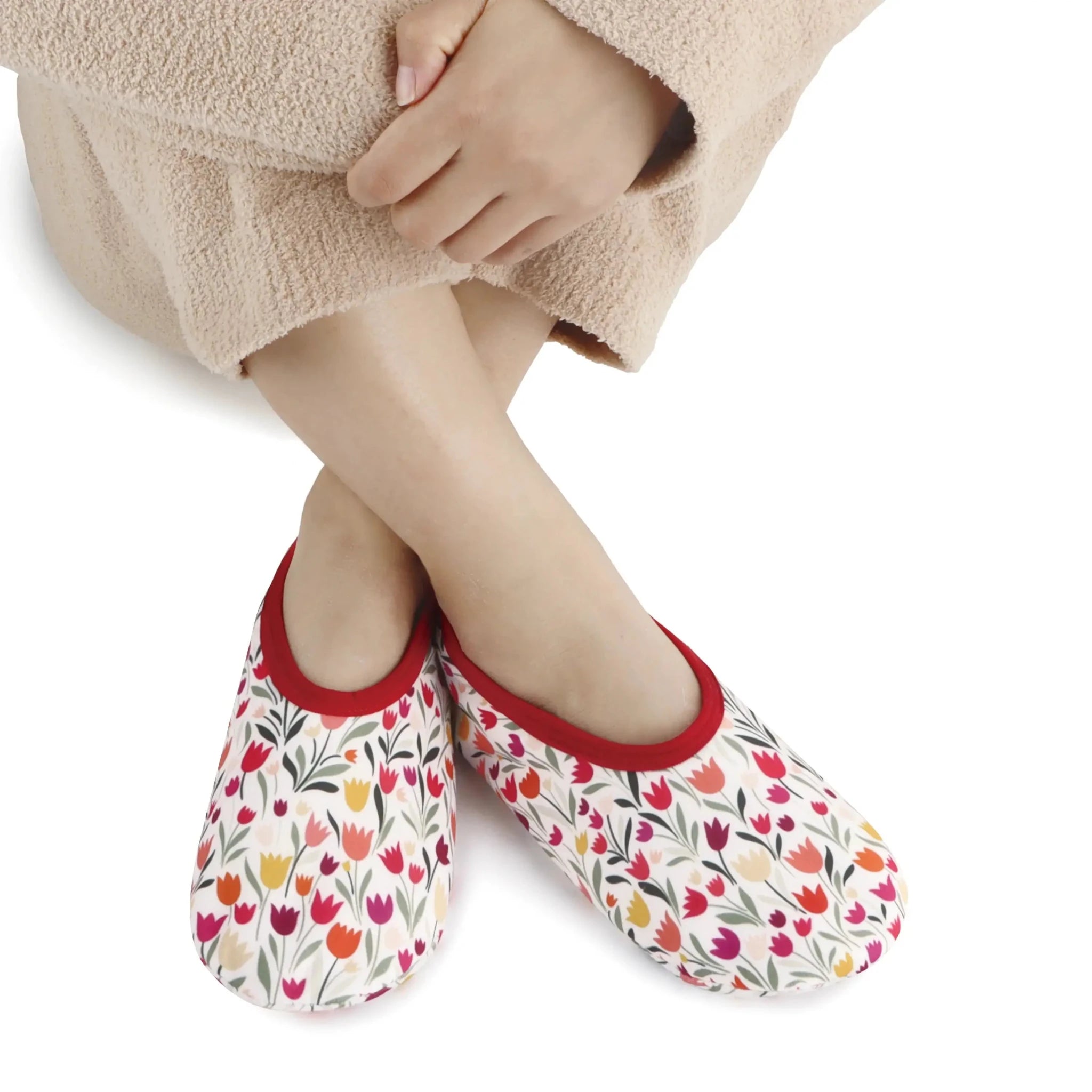 Snoozies Skinnies Lightweight Slipper Socks with Non - Skid Soles & Sherpa Lining - Snoozies - Cloud Nine Pajamas