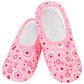 Snoozies Skinnies Lightweight Slipper Socks in Pinky Power Print - Non-skid Soles