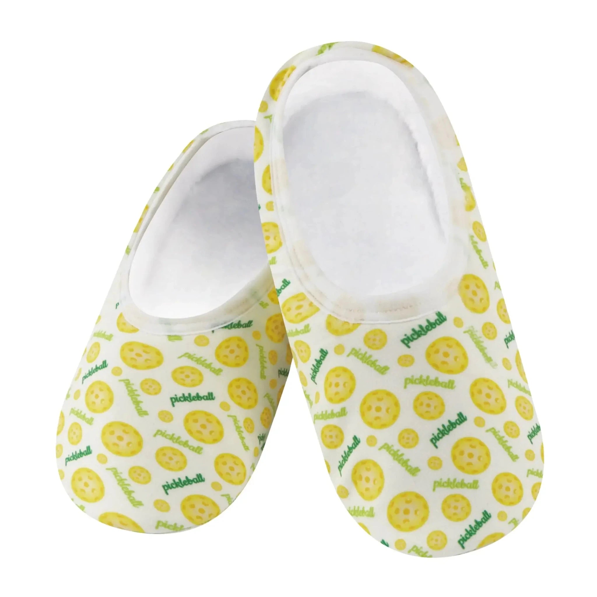 Snoozies Skinnies Lightweight Slipper Socks in Pickleball Print - Non-skid Soles