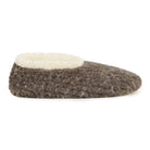 Snoozies Teddy Bear Faux Fur Slippers with Memory Foam Sole in dark grey, showing side view