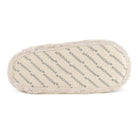 Snoozies Teddy Bear Faux Fur Slippers with Memory Foam Sole in oatmeal beige showing bottom view