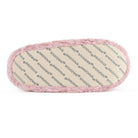 Snoozies Teddy Bear Faux Fur Slippers with Memory Foam Sole showing bottom of slipper