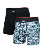 men's comfort boxer briefs with ball pouch technology by saxx - 2 pack gift box in snow shadow
