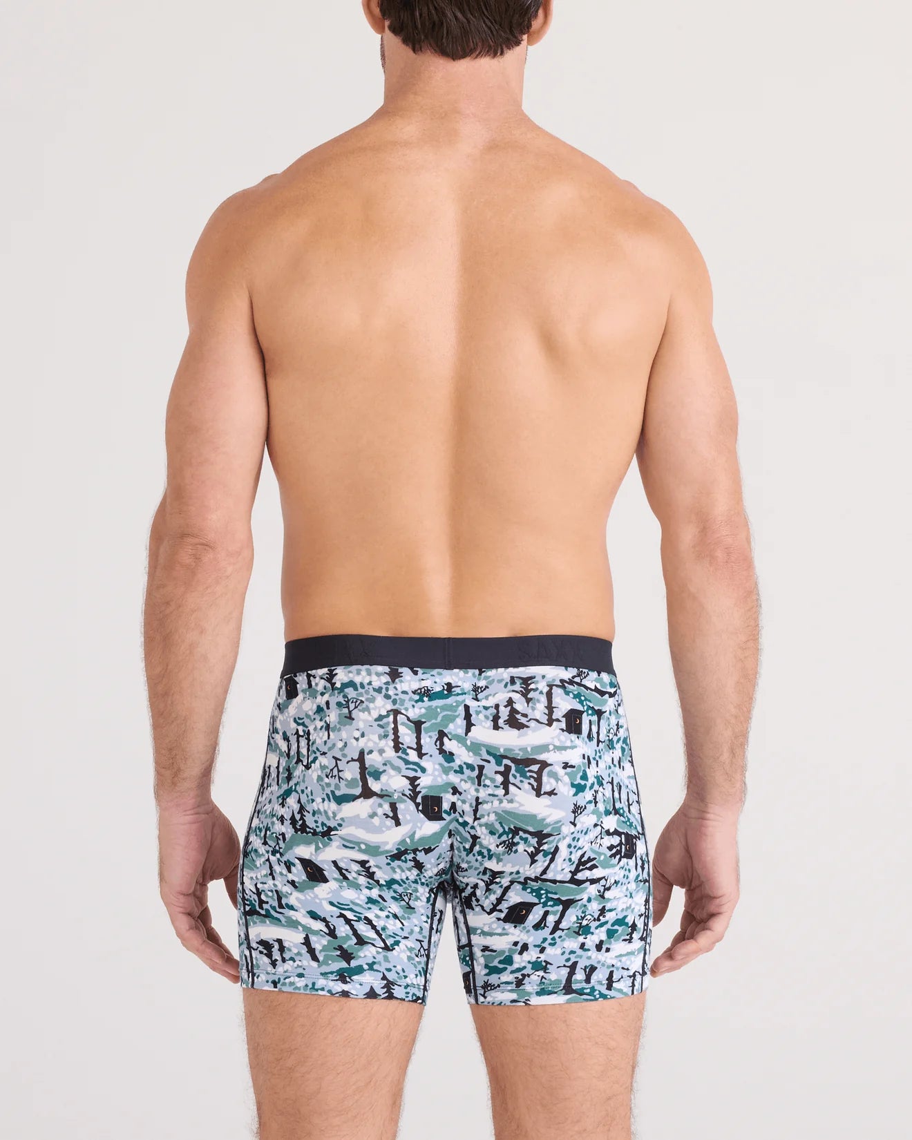 men's comfort boxer briefs with ball pouch technology by saxx - 2 pack gift box in snow shadow