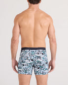 men's comfort boxer briefs with ball pouch technology by saxx - 2 pack gift box in snow shadow