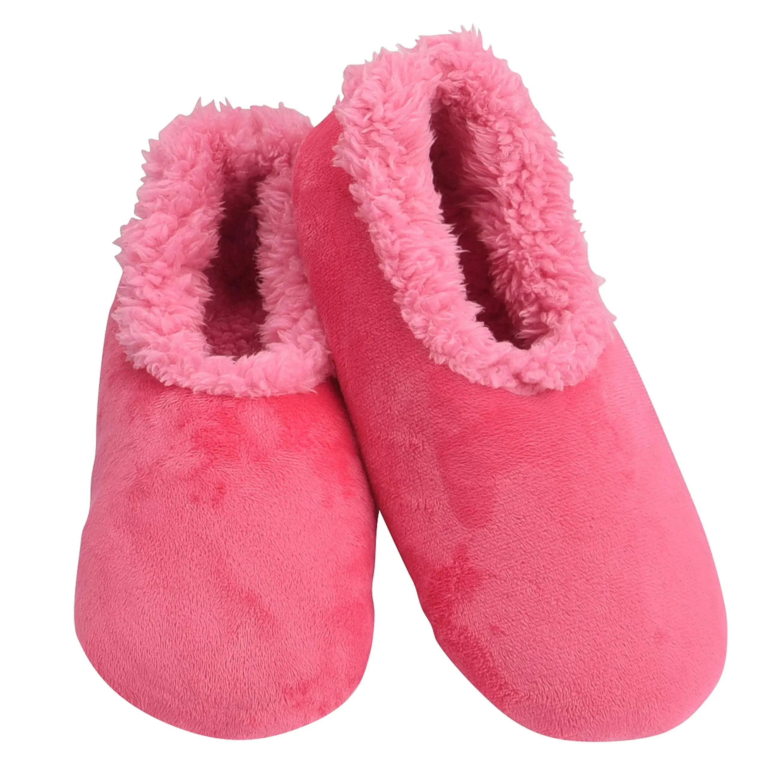 Snoozies Plush COZY Slipper Socks hot pink