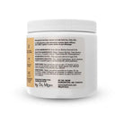 White jar of beta glucan cream with label on a white background