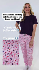 Flora's Garden Print Tee Floral Jogger PJ Set Bamboo by Georgia Rylan