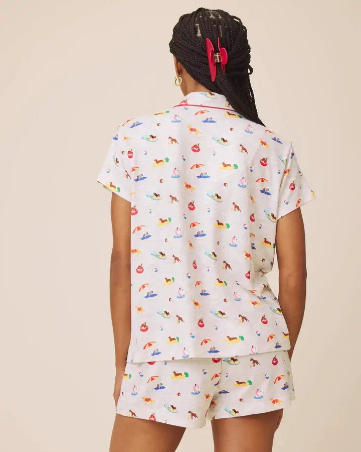 SPLENDID — Flora Pillowsoft Short Set | Tossed Fruit Flora & Beach Dogs Flora - Splendid - Cloud Nine Pajamas