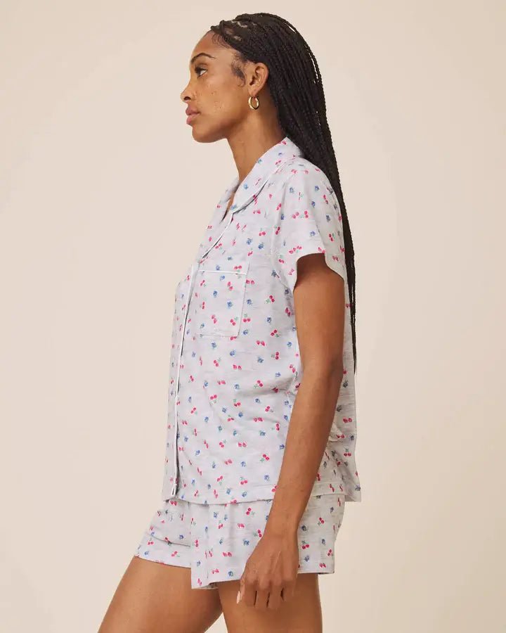SPLENDID — Flora Pillowsoft Short Set | Tossed Fruit Flora & Beach Dogs Flora - Splendid - Cloud Nine Pajamas