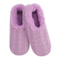 Snoozies Plush COZY Slipper Socks Stitches Purple