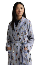 women's long striped ralph lauren bear robe in blue Polo Ralph Lauren
