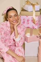 Sweeter Than Sugar 3-Piece Candy Cane Flannel PJ Set | Pink | PJ Salvage