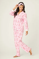 Sweeter Than Sugar 3-Piece Candy Cane Flannel PJ Set | Pink | PJ Salvage