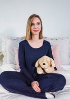 Warm Buddy Cuddle Buddy Tan Lab Puppy 18" Heat Up Stuffed Animal therapeutic heat up beige dog weighted showing size next to model