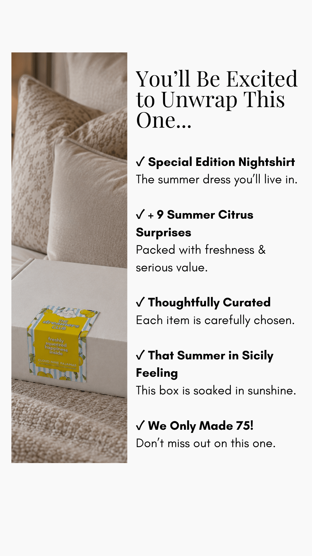 The Dreamer's Club Seasonal Box - Summer Edition -The Dreamer's Club- Cloud Nine Pajamas