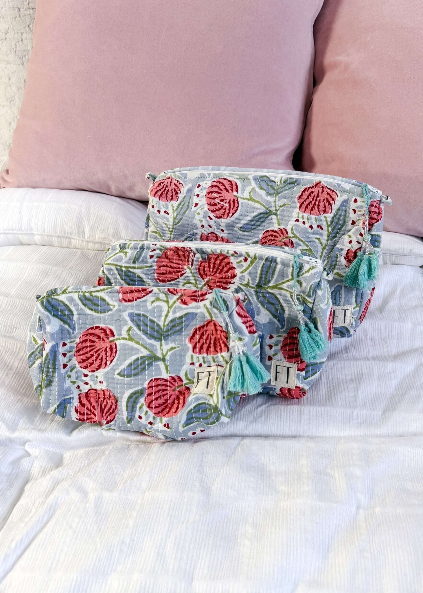 The Three In One Makeup Bag Set by French Toast Handmade - French Toast Handmade - Cloud Nine Pajamas