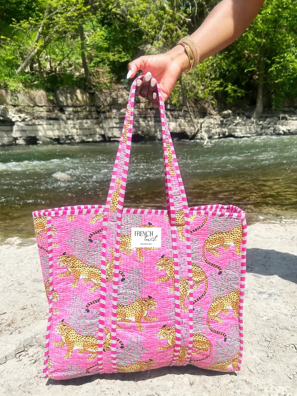 The Weekend Tote - Reversible Quilted Cotton Bag by French Toast Handmade - French Toast Handmade - Cloud Nine Pajamas