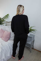 women's black lounge set with long sleeve top and jogger MIRANDA NIC Bamboo Blend