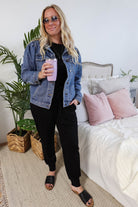 women's black lounge set with long sleeve top and jogger MIRANDA NIC Bamboo Blend