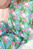 Tropic Like It's Hot Print Tank & Short PJ Set Bamboo | GEORGIA RYLAN women's tropical print lounge or pj set close up of the print