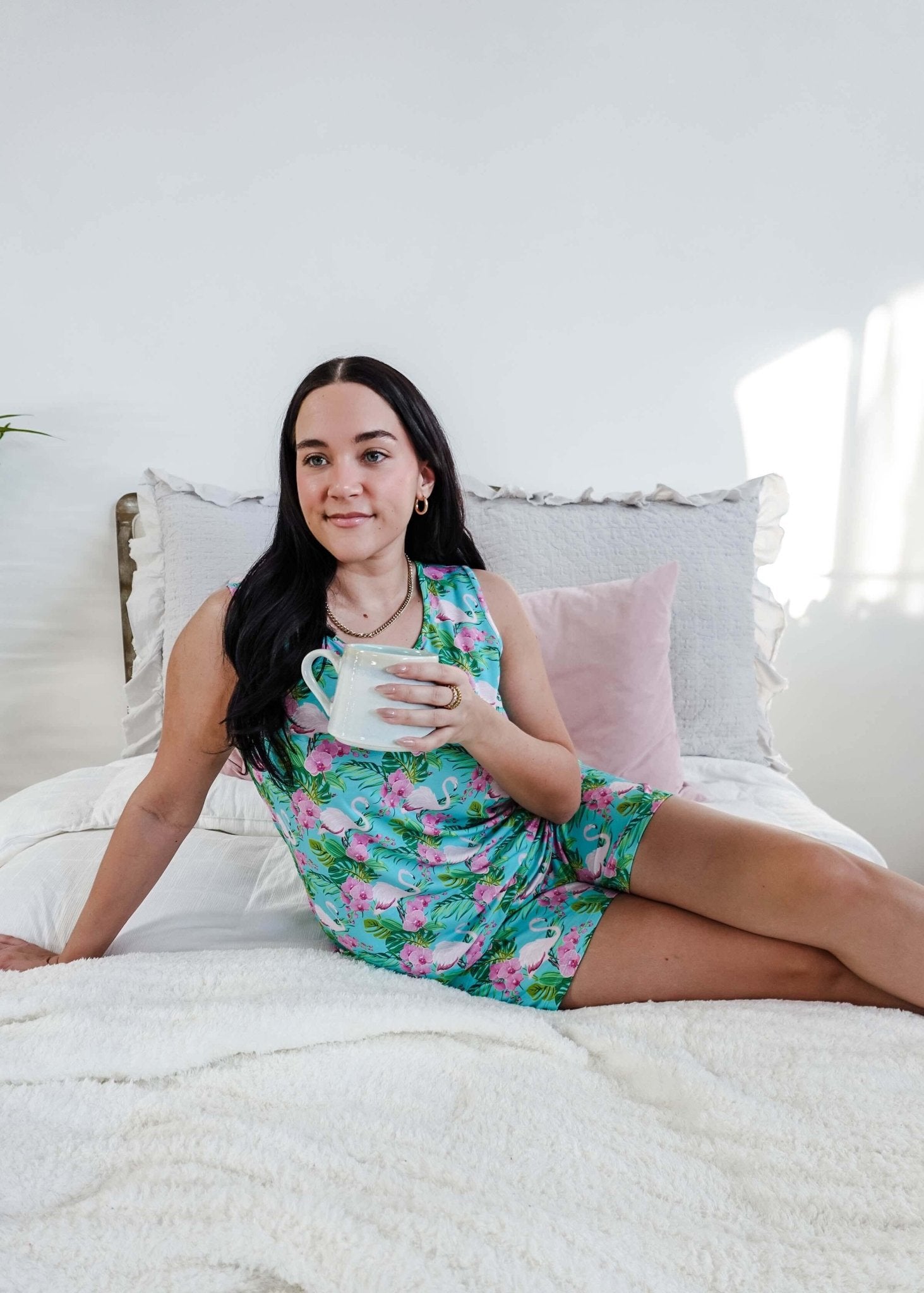 Tropic Like It's Hot Print Tank & Short Bamboo PJ Set - Georgia Rylan - Cloud Nine Pajamas