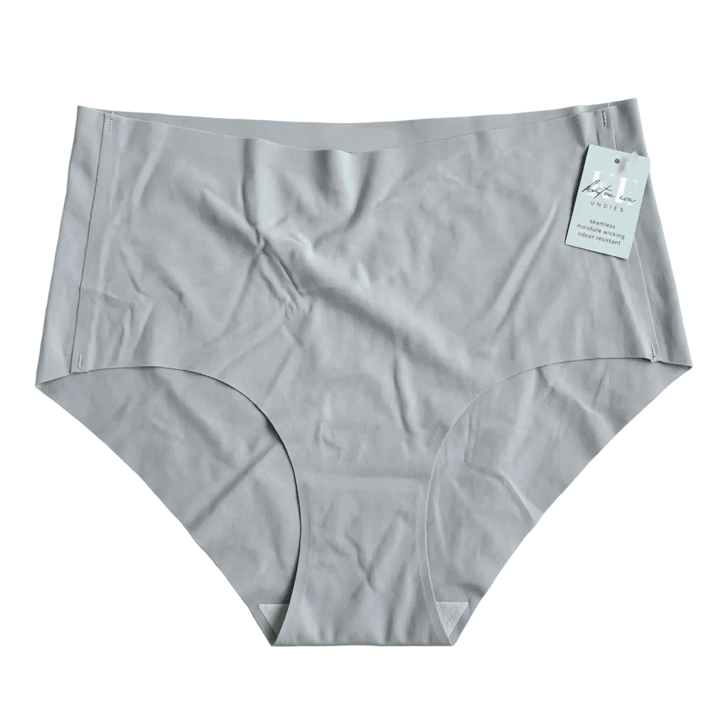 Stone Blue Seamless Mid Rise Underwear with cotton gusset Katie Em Undies