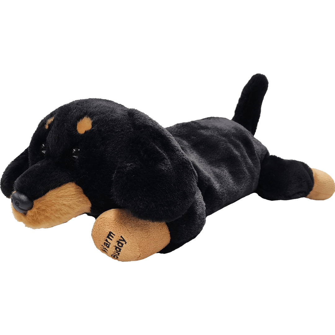 Warm Buddy Heat Up Stuffed Animal Cuddle Buddy Dachshund 15" - Therapeutic warm up weighted dog black and brown