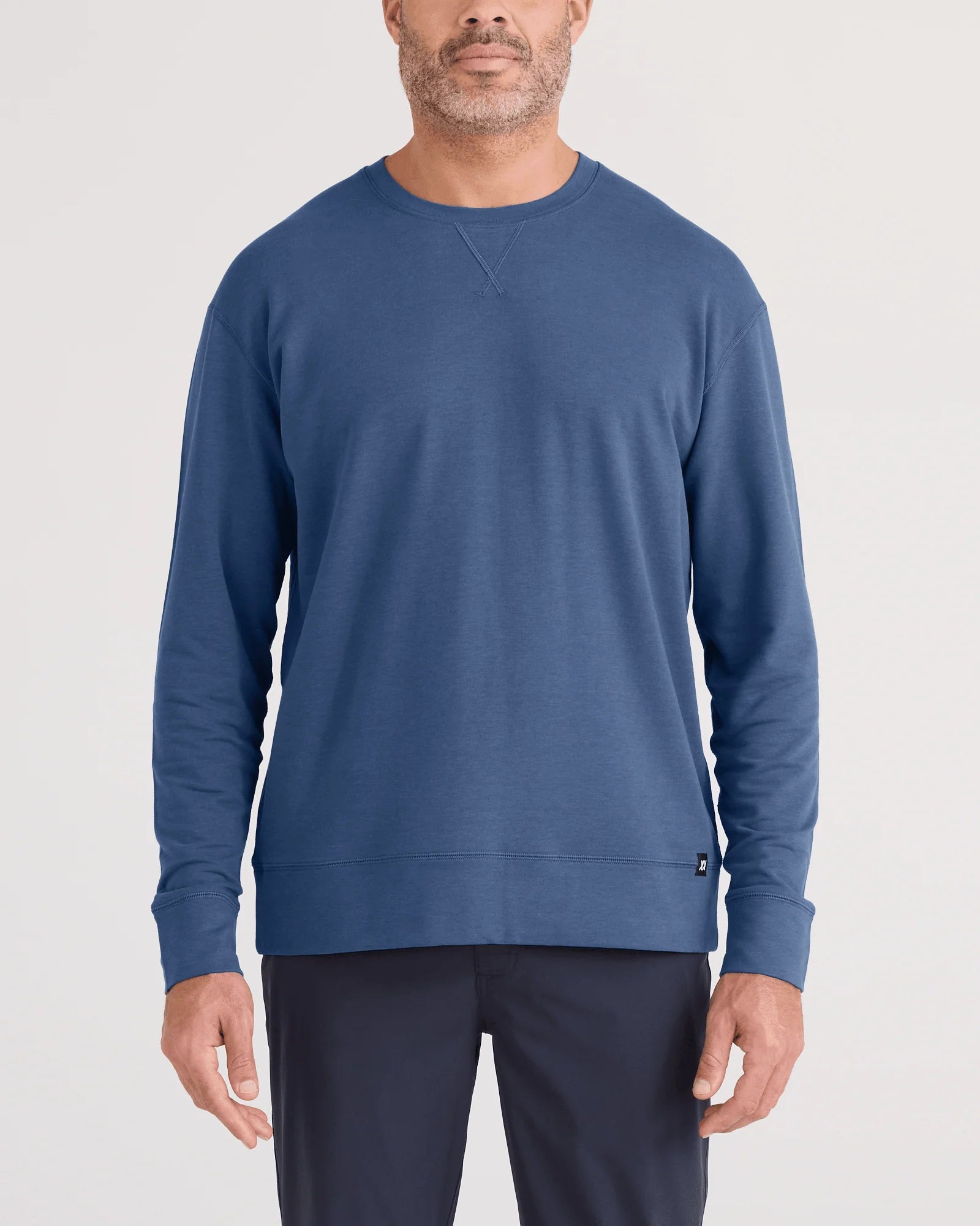 men's 3six five crew in washed indigo by SAXX