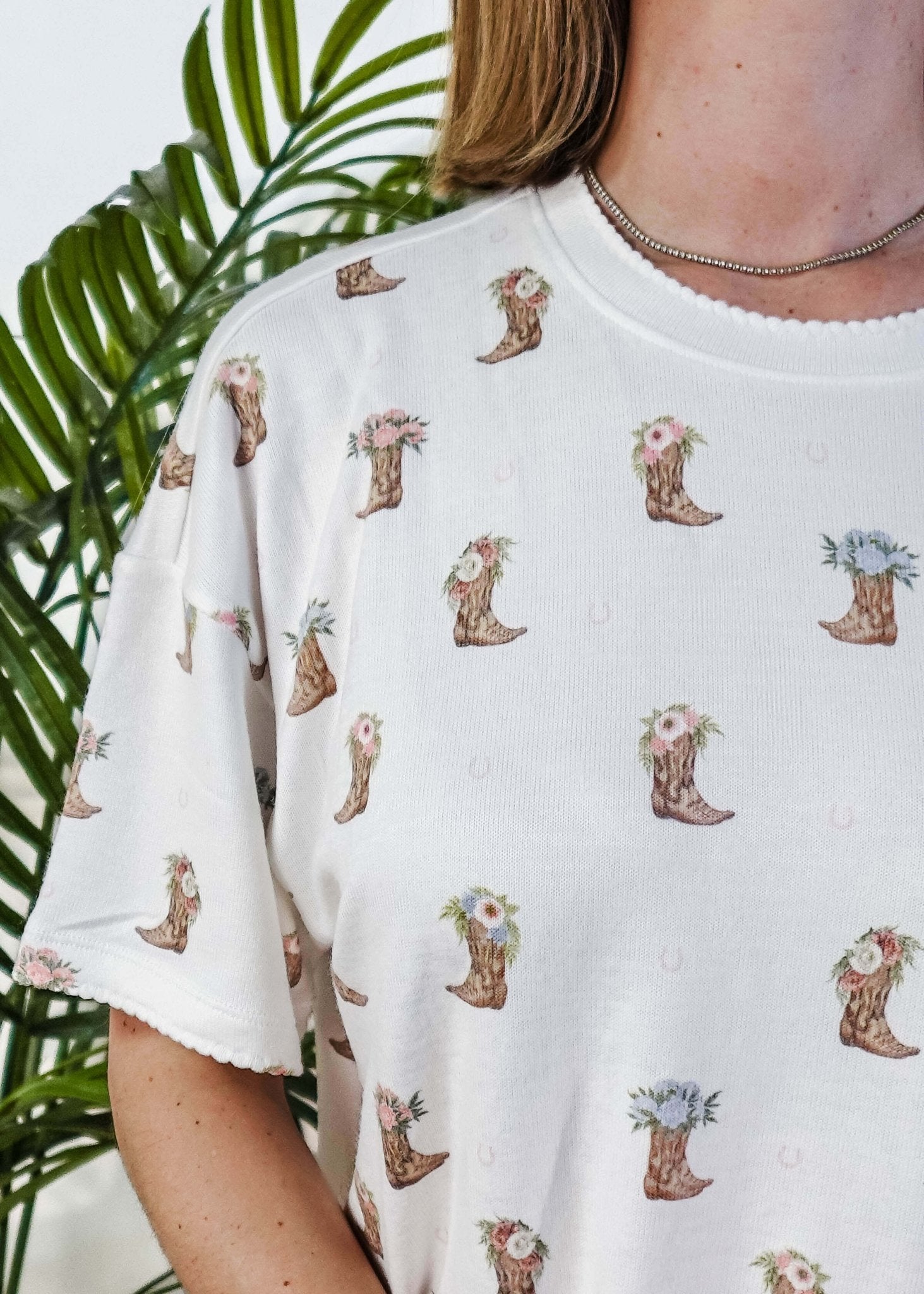 Western Blooms Boot Bouquet Peachy Jersey Tee/Jogger Set | PJ Salvage - PJ Salvage - Cloud Nine Pajamas