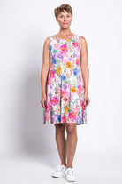 Willow Bamboo Dress – Pink Bouquet Floral Knee - Length Dress with Pockets - Blue Sky Clothing Co - Cloud Nine Pajamas