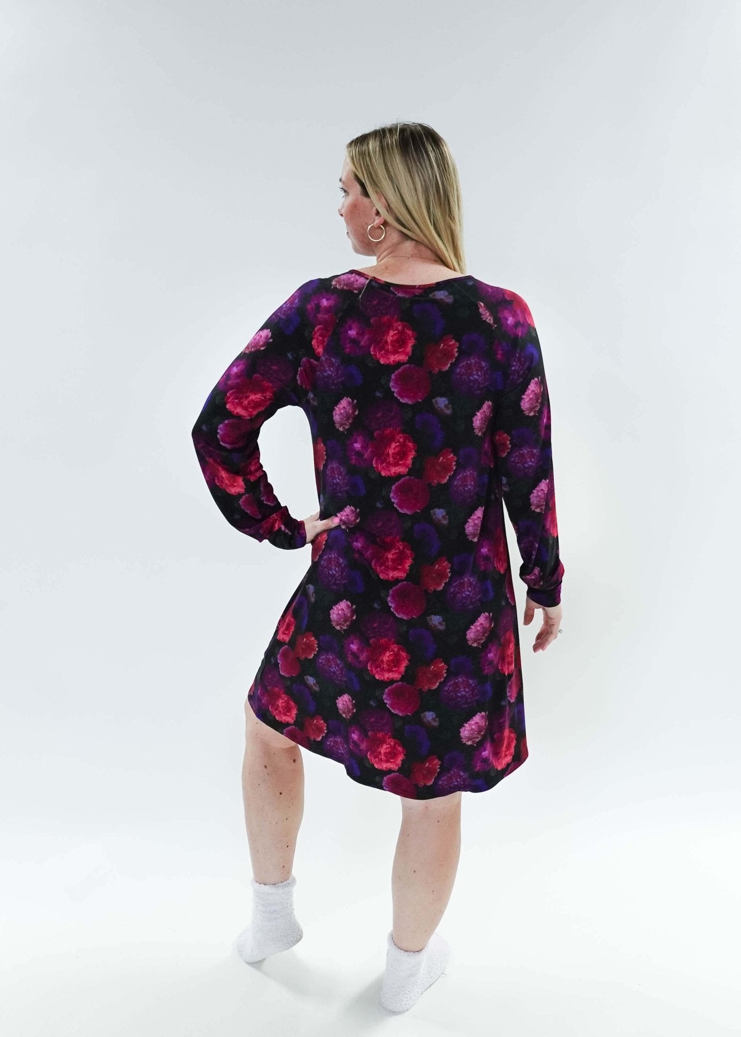 Winter Blossom Long Sleeve Bamboo Nightshirt | GEORGIA RYLAN
