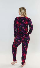 Winter Blossom Long Sleeve Jogger Bamboo PJ Set showcasing back