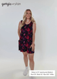 Winter Blossom Print Tank & Short PJ Set Bamboo showing size medium model and mesurements