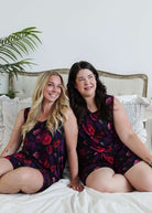 Winter Blossom Print Tank & Short PJ Set Bamboo women's purple floral bamboo tank and short pj set GEORGIA RYLAN