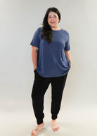 Essential Basic Bamboo Short Sleeve Tee WOMEN'S denim blue essential bamboo tee GEORGIA RYLAN